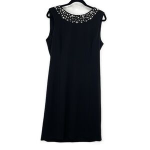 New Directions Womens Black Beaded Cocktail Eveningwear Classic Dress Size 14